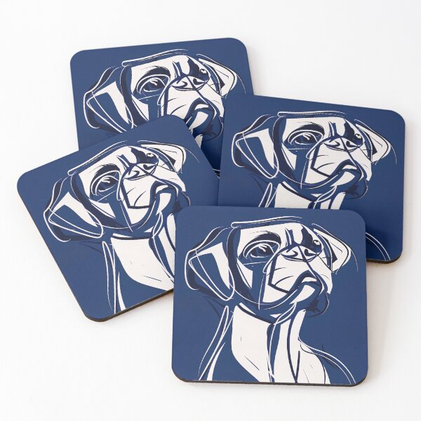 Item preview, Boxer dog - Blue Abstract Art designed and sold by shadow-bloom.