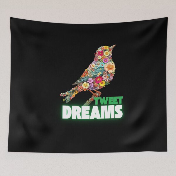 Item preview, Tweet Dreams Cute Floral Bird – Colorful Flower Bird Pun Design designed and sold by CreatiWorks.