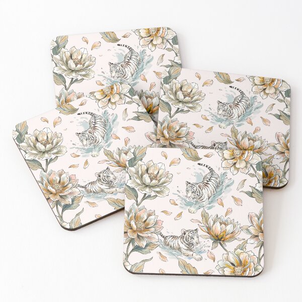 Item preview, Blush Peonies with Tiger Swim designed and sold by mmartabc.