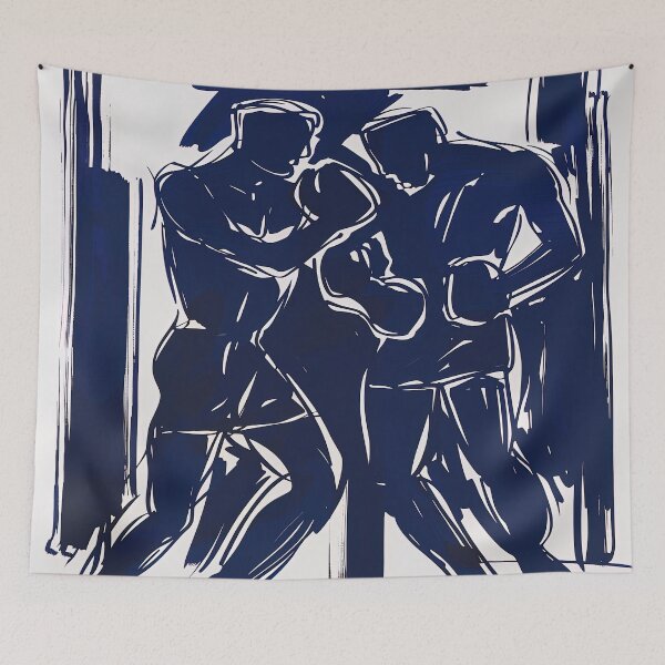 Item preview, Boxing - Blue Abstract Art designed and sold by shadow-bloom.