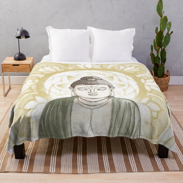 Item preview, Buddha Padma Watercolor - Dove Earth Sage - Saffron Halo designed and sold by Irene Estelle.