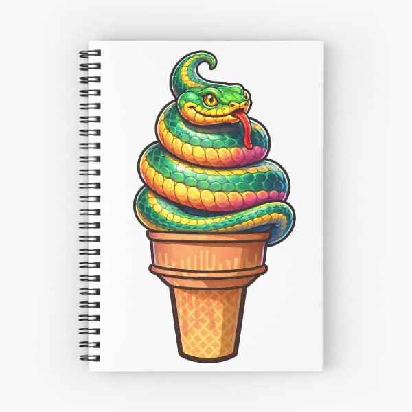 Item preview, This fun and surreal snake ice cream sticker twists a colorful snake into the shape of a delicious ice cream swirl. designed and sold by PIXEL POP DESIGNS - Beyond the Norm!.