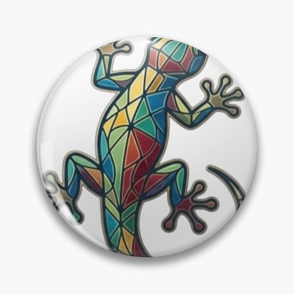 Item preview, Stained Glass Geometric Gecko - Colorful Mosaic Reptile designed and sold by Fox-printing.