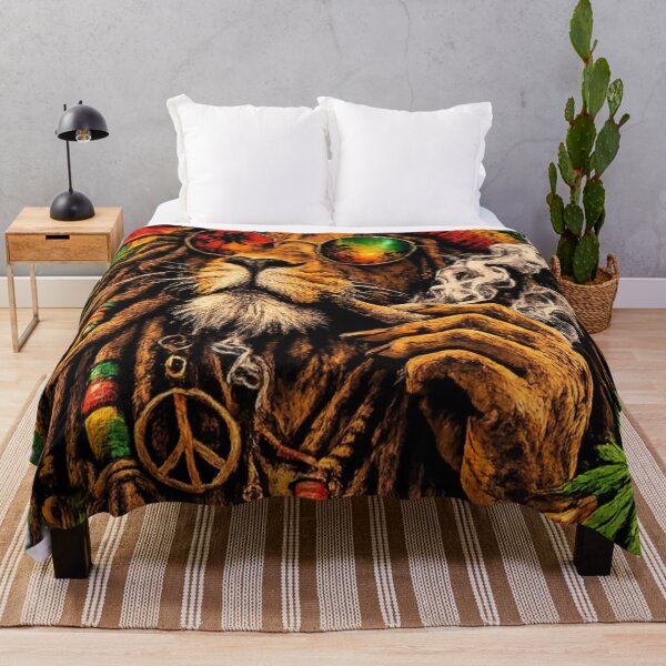 Item preview, Smoking Lion of Judah in Rasta Colors designed and sold by Shirtaholism.