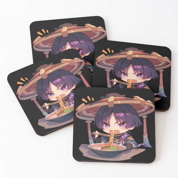Item preview, Scaramouche Genshin Impact Moody Chibi Ramen Noodles Big Hat designed and sold by mildaclairmo.