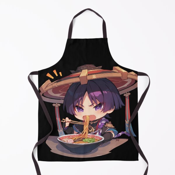 Item preview, Scaramouche Genshin Impact Moody Chibi Ramen Noodles Big Hat designed and sold by mildaclairmo.