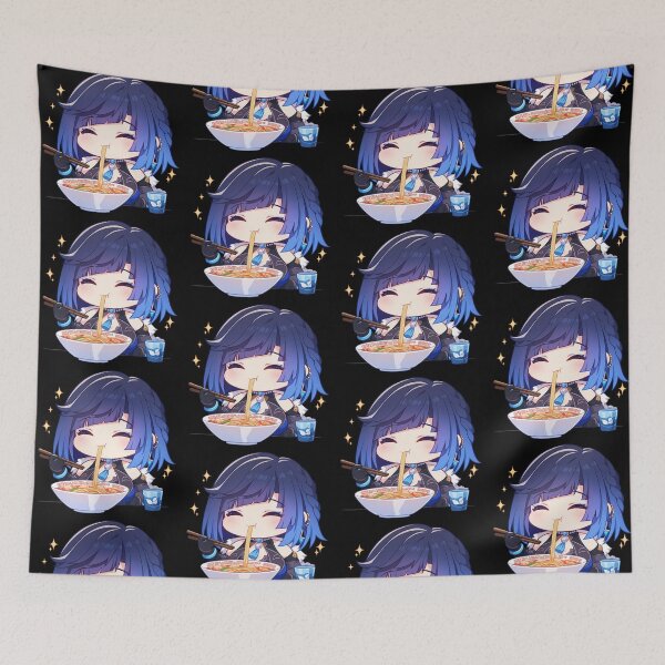 Item preview, Yelan Genshin Impact Kawaii Chibi Ramen Noodles Cool Night Snack designed and sold by mildaclairmo.