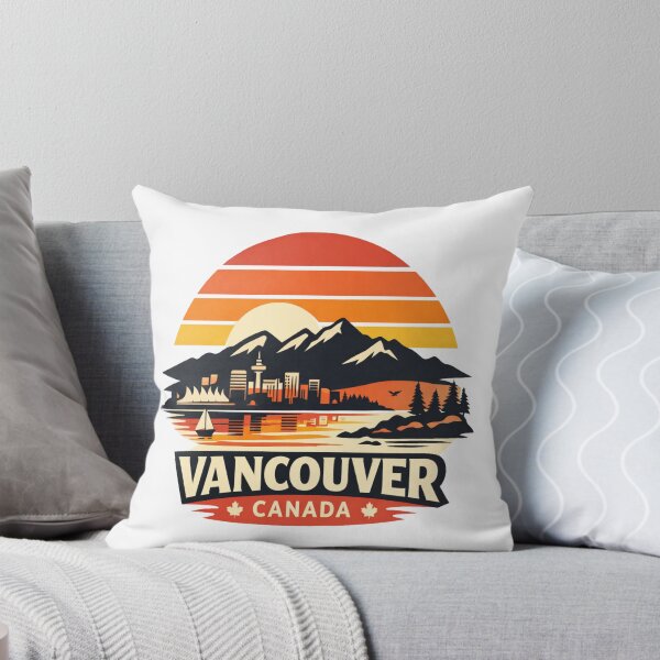 Item preview, Vancouver Canada Retro Sunset Mountains Skyline Shirt | Vintage Travel Nature Design designed and sold by Globalcitytees.