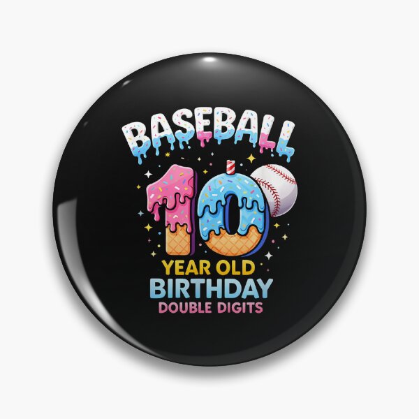 Item preview, 10Th Birthday Baseball Ice Cream Drip designed and sold by Intomindfood.