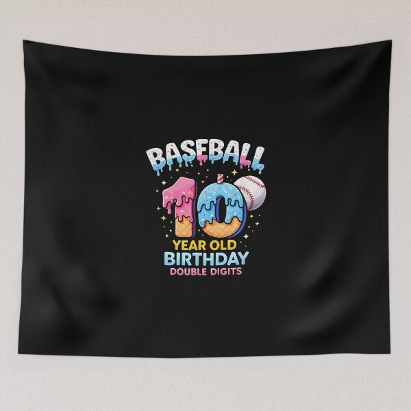 Item preview, 10Th Birthday Baseball Ice Cream Drip designed and sold by Intomindfood.