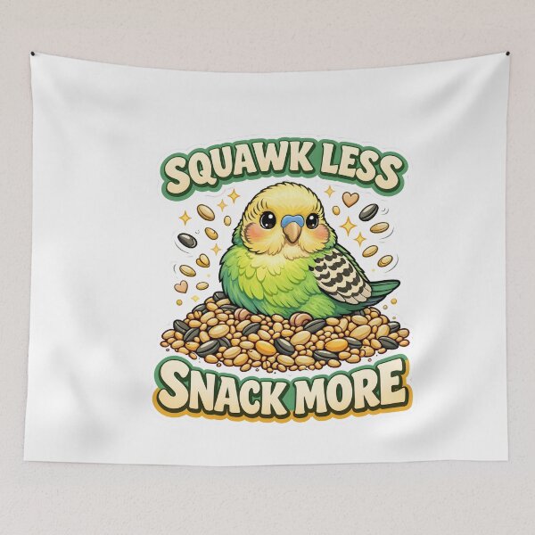 Item preview, Squawk Less Snack More Budgie Funny Bird Lover Parakeet Pet Bird Humor Cute Budgerigar Design designed and sold by swanwon Store.