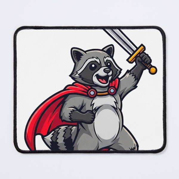Item preview, Funny Raccoon Knight Fantasy Cartoon Logo designed and sold by Pollock.