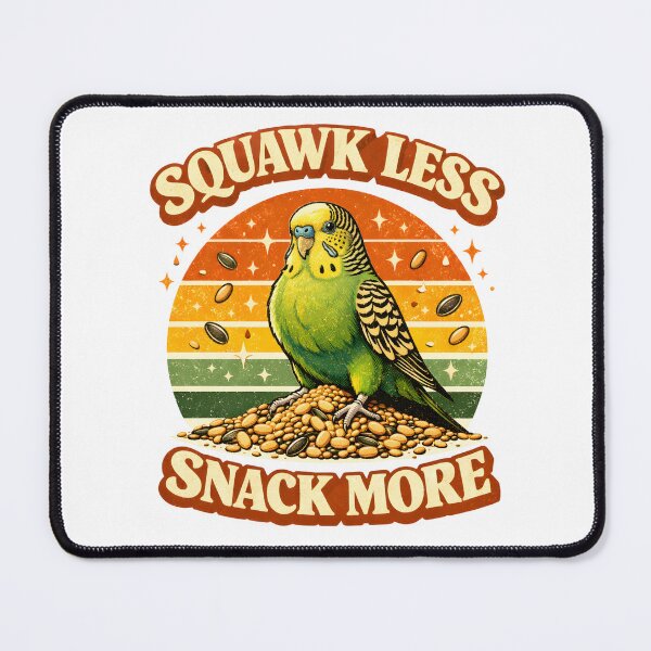 Item preview, Squawk Less Snack More Retro Budgie Parakeet Bird Lover Funny Pet Bird Vintage Sunset Budgerigar Design designed and sold by swanwon Store.