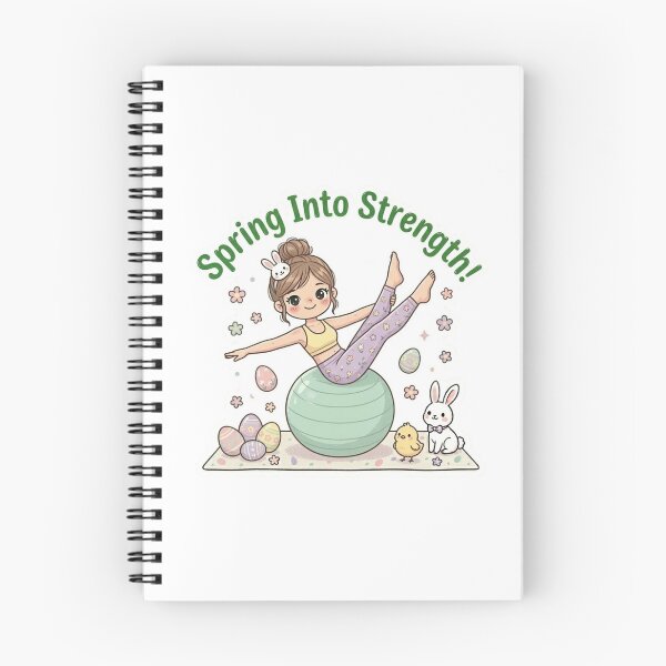 Item preview, Cute Easter Pilates Girl | “Spring Into Strength” Kawaii Fitness Design | Bunny & Egg Workout Illustration designed and sold by TeeUp2.