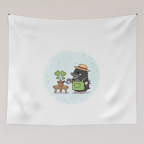 Item preview, Cute Mole Gardener – Kawaii Plant Lover Animal Sticker designed and sold by MongOficial.