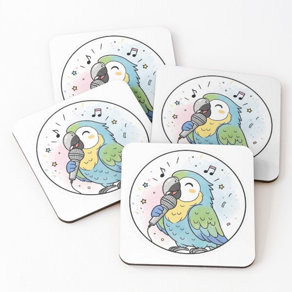 Item preview, Cute Singing Parrot – Kawaii Music Lover Bird Sticker designed and sold by MongOficial.