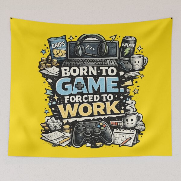 Item preview, Born To Game Forced To Work designed and sold by bysaintclaire.