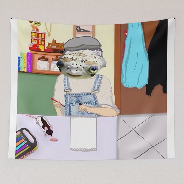 Item preview, Fish Portrait And Herman The Rat designed and sold by pinkyjainpan.
