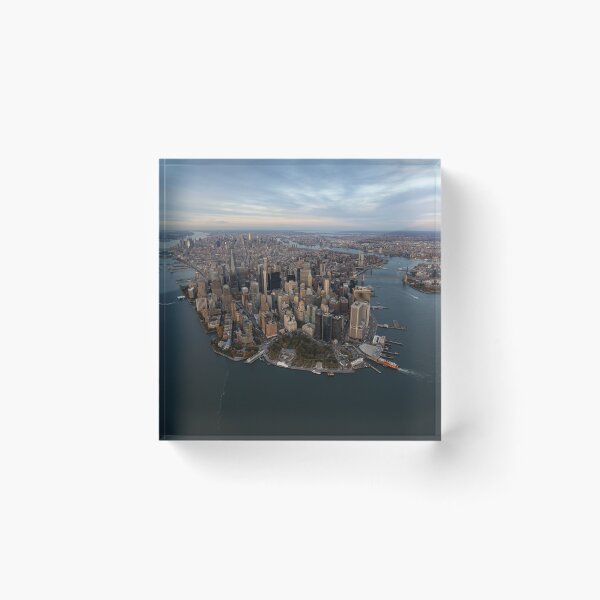 Item preview, Sunset view of lower Manhattan from the air designed and sold by SchelzHorizons.