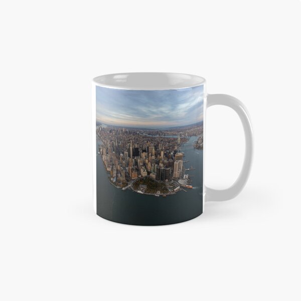 Item preview, Sunset view of lower Manhattan from the air designed and sold by SchelzHorizons.