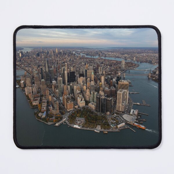 Item preview, Sunset view of lower Manhattan from the air designed and sold by SchelzHorizons.