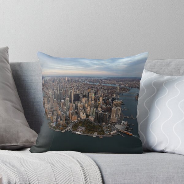 Item preview, Sunset view of lower Manhattan from the air designed and sold by SchelzHorizons.
