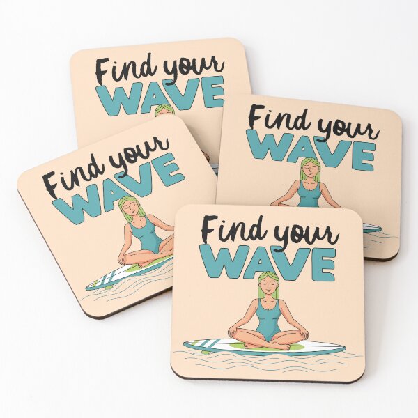 Item preview, Find Your Wave – Meditating Surfer Girl Sitting on Surfboard designed and sold by Sea Gem.