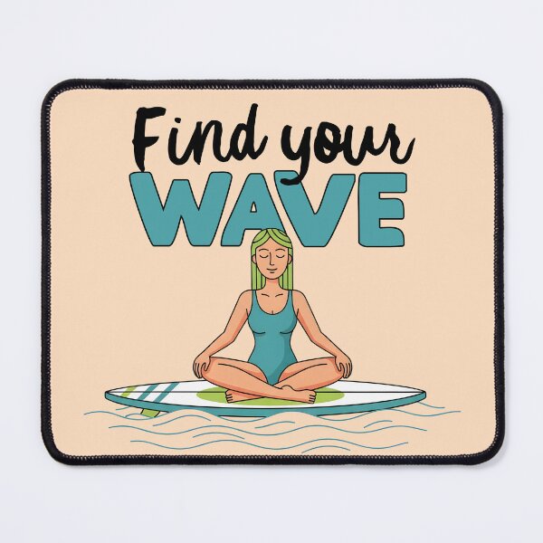 Item preview, Find Your Wave – Meditating Surfer Girl Sitting on Surfboard designed and sold by Sea Gem.