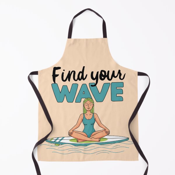 Item preview, Find Your Wave – Meditating Surfer Girl Sitting on Surfboard designed and sold by Sea Gem.