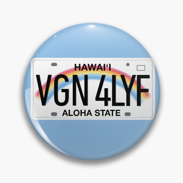 Item preview, Vegan For Life Hawaii License Plate designed and sold by coodoosandco.
