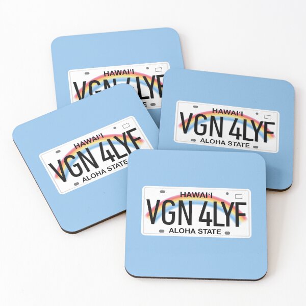 Item preview, Vegan For Life Hawaii License Plate designed and sold by coodoosandco.