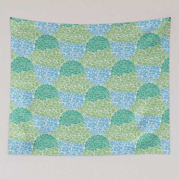 Item preview, Tortoise Shell Pebble Mosaic Pattern_Green_Blue designed and sold by YaldiDesign.