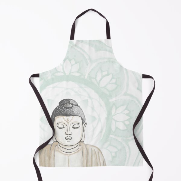 Item preview, Buddha Padma Watercolor - Dove Slate Dove - Mint Halo designed and sold by Irene Estelle.