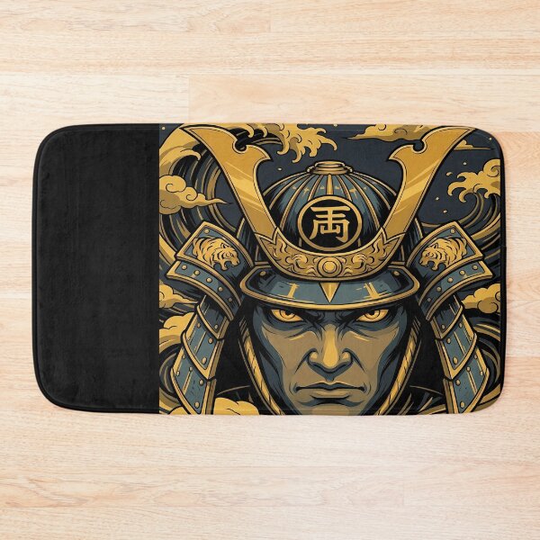 Item preview, Samurai Warrior with Helmet and Waves designed and sold by emmanuelsilve.