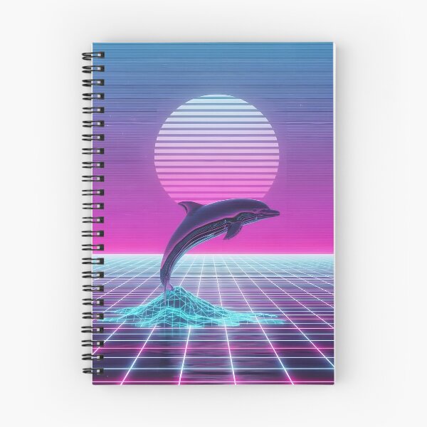 Item preview, Neon Chrome Dolphin - Vaporwave Seapunk Sunset designed and sold by powersunlight.