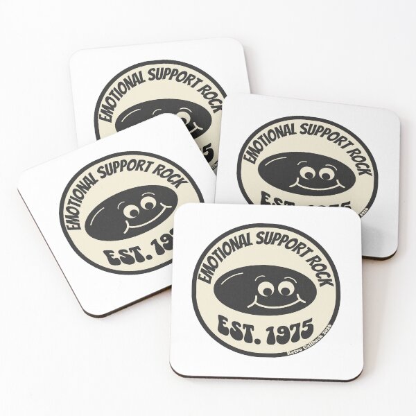 Item preview, Emotional Support Rock – Retro Pet Rock Parody designed and sold by Retro Callback.