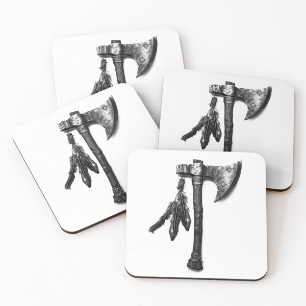 Item preview, Rustic Battle Axe Viking Weapon Design Black and White Dark Art designed and sold by inkoutninja.