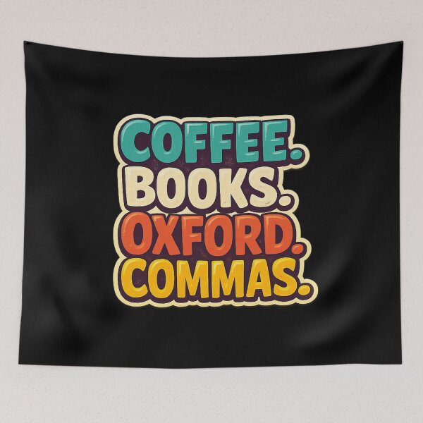 Item preview, Coffee Books Oxford Commas designed and sold by LuveraxArt.
