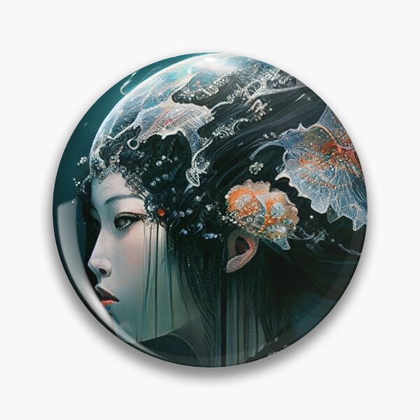 Item preview, Aquatic Feminine Being with Organic and Ornamental Style - Pictorial Art that Unites Underwater World and Ancestral Elegance designed and sold by Hipatye26.