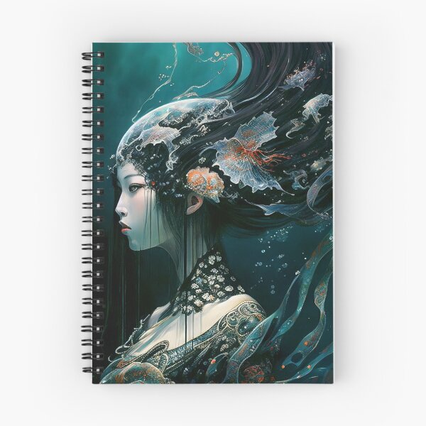 Item preview, Aquatic Feminine Being with Organic and Ornamental Style - Pictorial Art that Unites Underwater World and Ancestral Elegance designed and sold by Hipatye26.