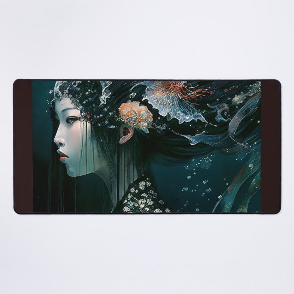 Item preview, Aquatic Feminine Being with Organic and Ornamental Style - Pictorial Art that Unites Underwater World and Ancestral Elegance designed and sold by Hipatye26.