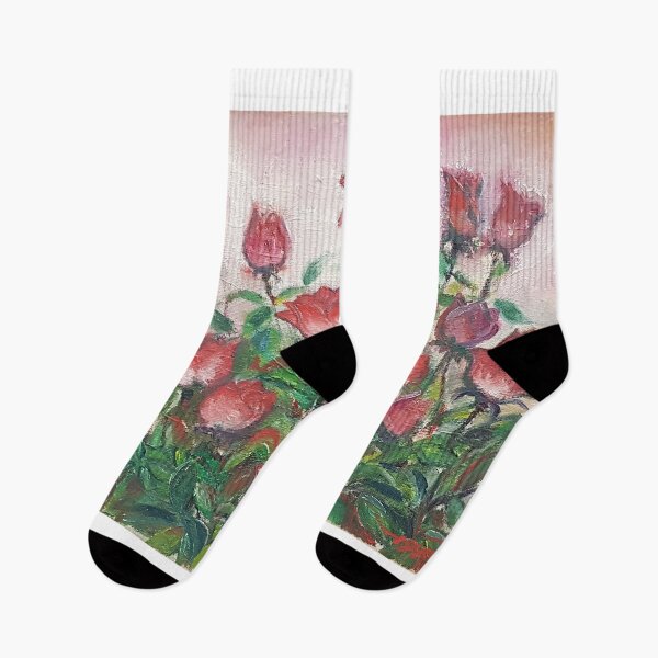 Item preview, I painted the red roses blossoming in the rose garden on canvas in oil. designed and sold by oriondoor.