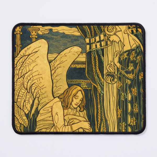 Item preview, Angel Art Nouveau Illustration Melancholy Winged Figure Scene for Vintage Symbolist Art Lovers designed and sold by RickE.