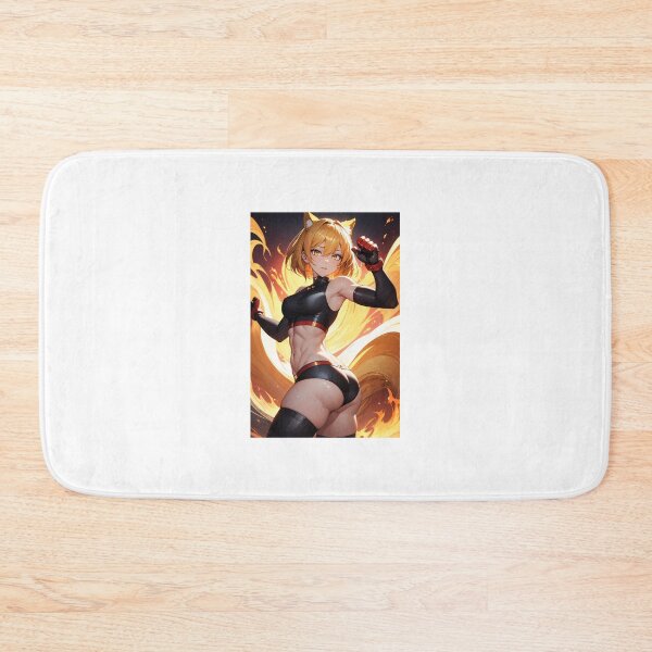 Item preview, Fiery Kitsune Warrior Shisato Sakime – Athletic Anime Fox Girl Art designed and sold by iloveanimechibi.