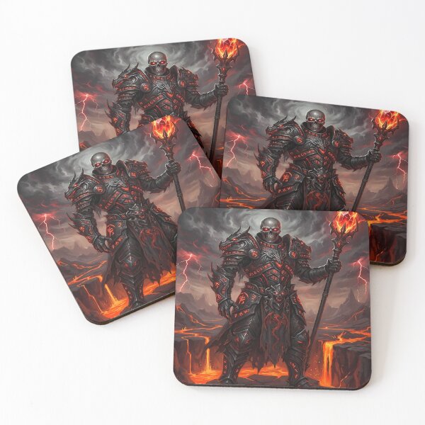 Item preview, Skull Knight with Fiery Staff designed and sold by emmanuelsilve.