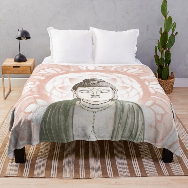 Item preview, Buddha Padma Watercolor - Dove Earth Sage - Coral Halo designed and sold by Irene Estelle.