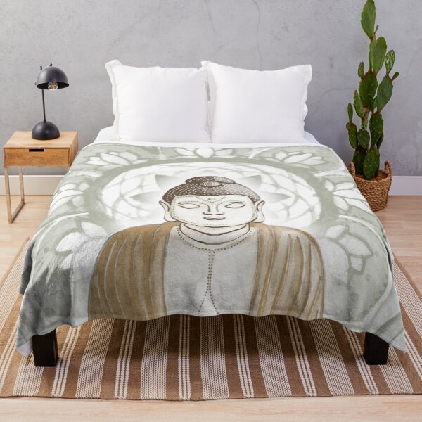 Item preview, Buddha Padma Watercolor - Dove Earth Fawn - Sage Halo designed and sold by Irene Estelle.