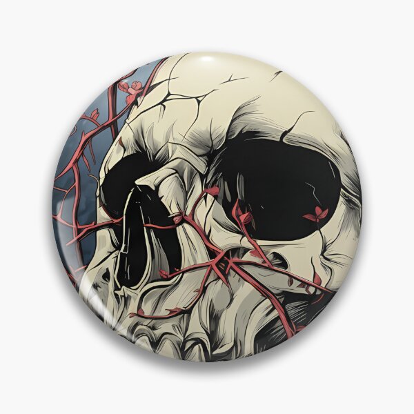 Item preview, Skull entwined with flowering branches designed and sold by emmanuelsilve.