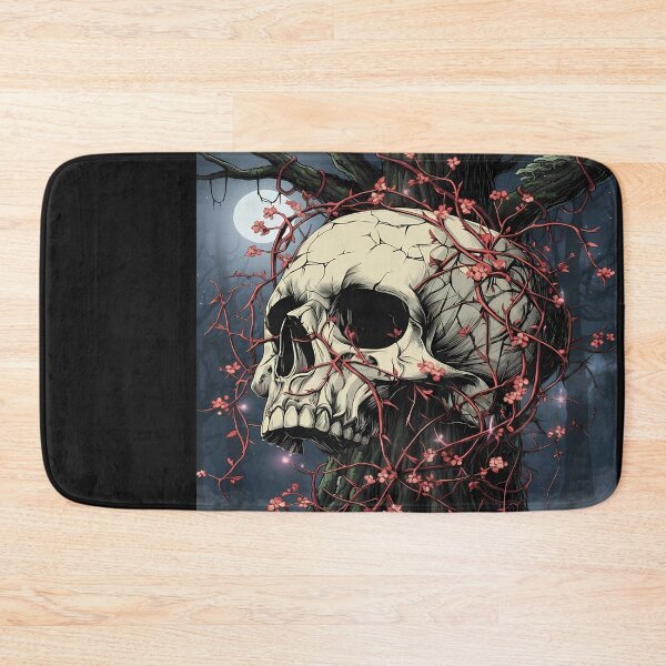 Item preview, Skull entwined with flowering branches designed and sold by emmanuelsilve.