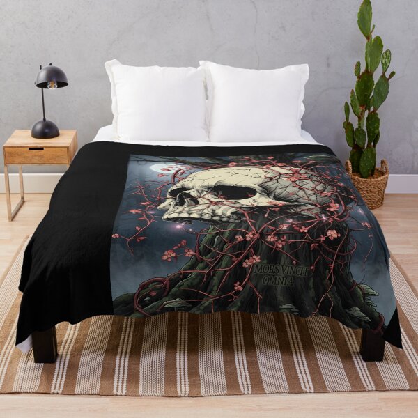 Item preview, Skull entwined with flowering branches designed and sold by emmanuelsilve.